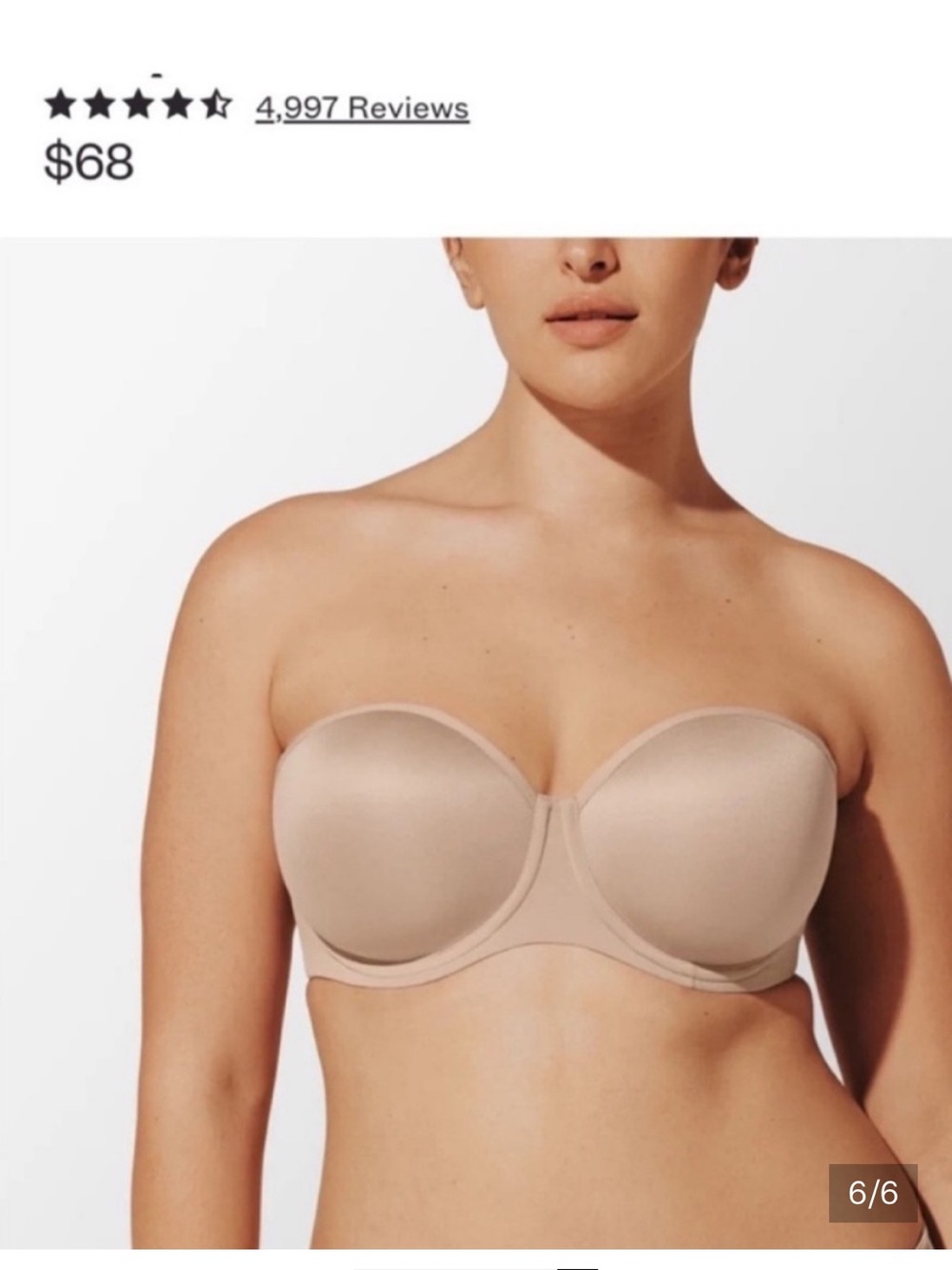 ThirdLove Smooth Nude 24/7 Classic Strapless Bra - 34B